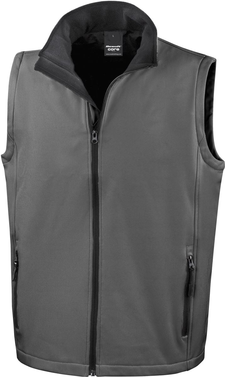 Levně Pánská 2-vrstvá softshellová vesta "Printable" - charcoal/black