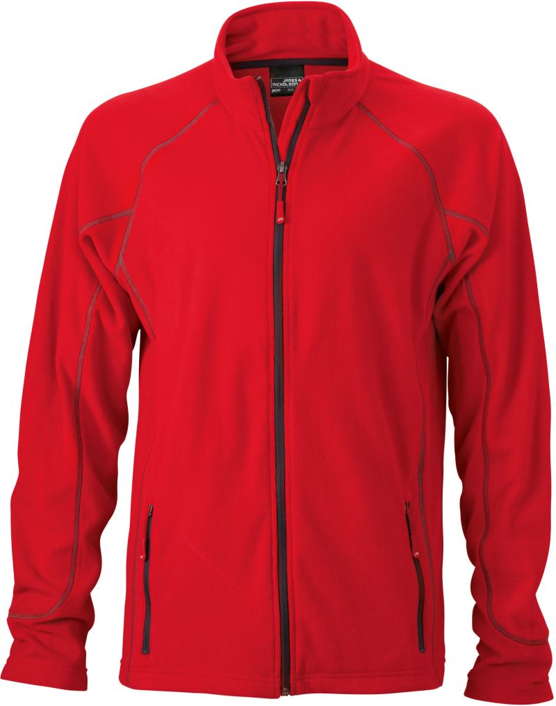 Pánská strukturovaná fleecová bunda - red/carbon