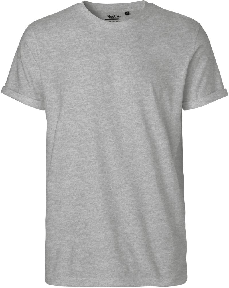 Levně Pánské bio tričko s ohrnutými rukávy - sport grey