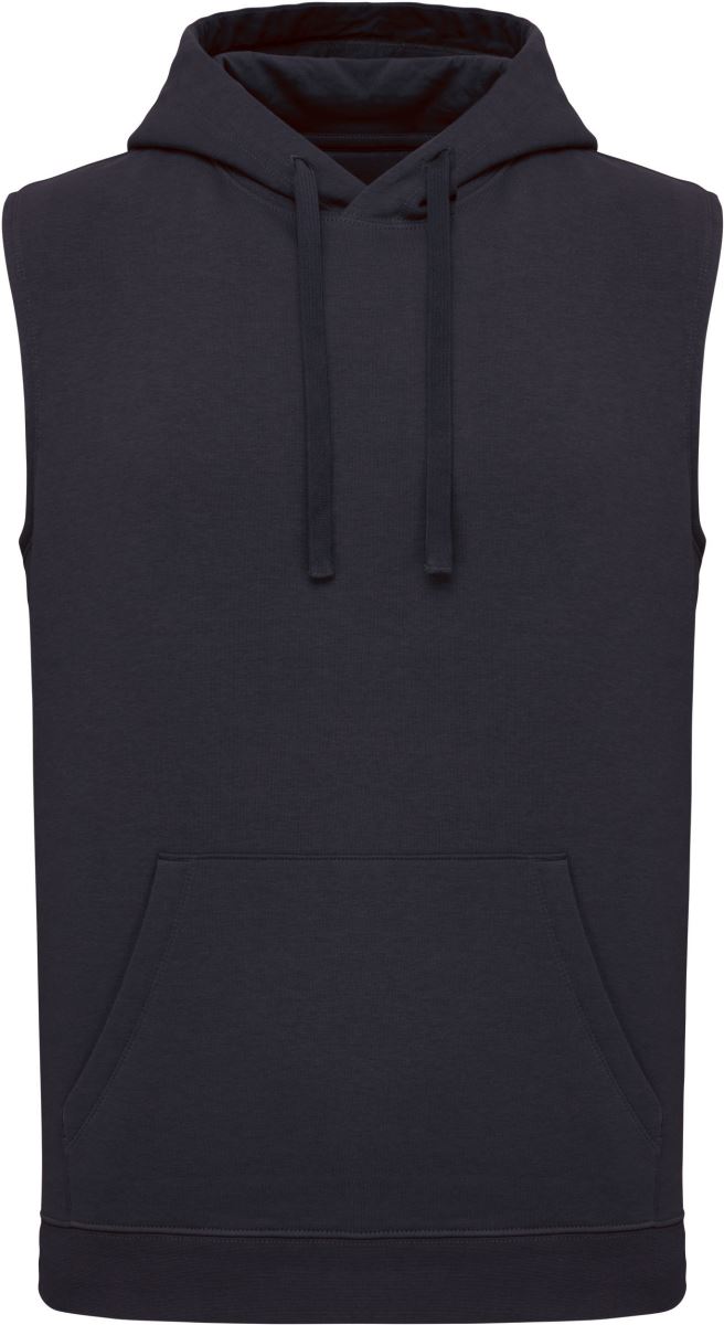 Levně Unisex mikina s kapucí bez rukávů - navy