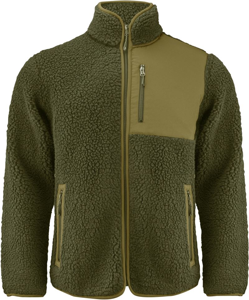 Pánská fleecová bunda Sherpa "Two-Tone" - moss green