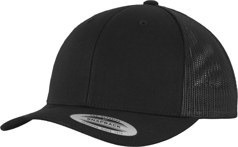 Levně 6 panelová vintage kšiltovka "Trucker" - black