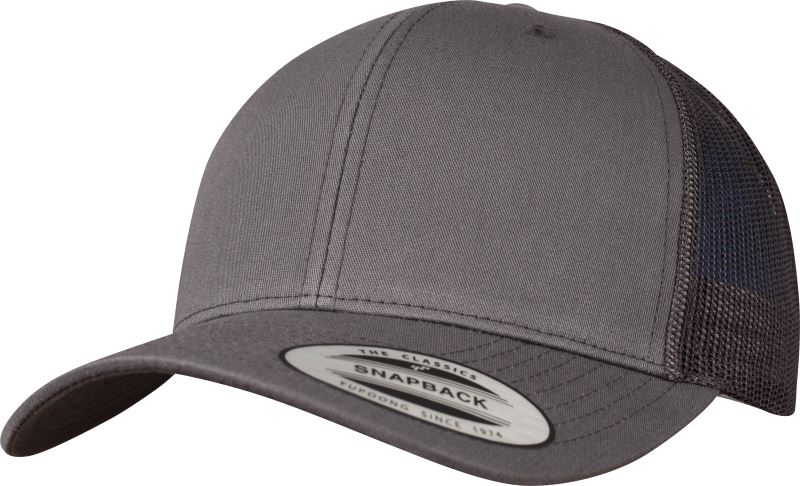 Levně 6 panelová vintage kšiltovka "Trucker" - dark grey