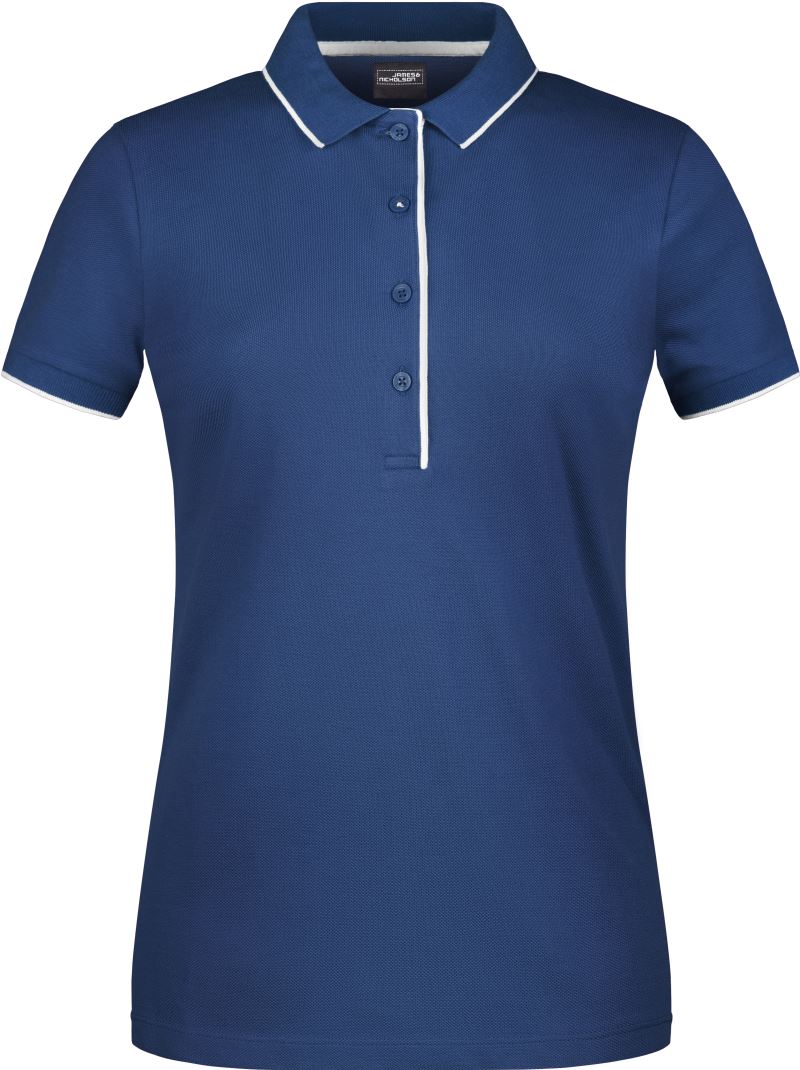 Levně Dámské piqué polo s kontrastní légou - navy/white