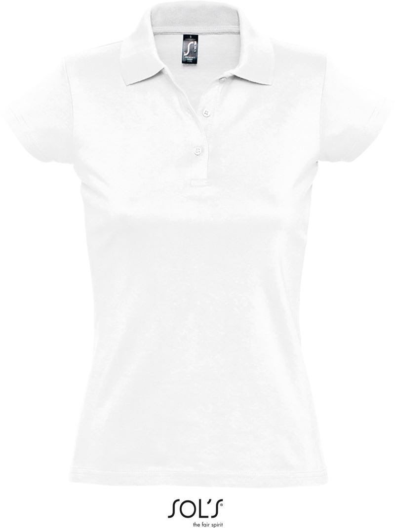 Levně Dámské žerzejové polo - white
