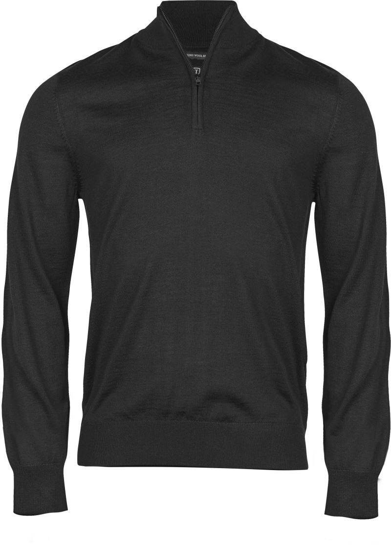 Levně Pánský svetr s 1/4 zipem - black