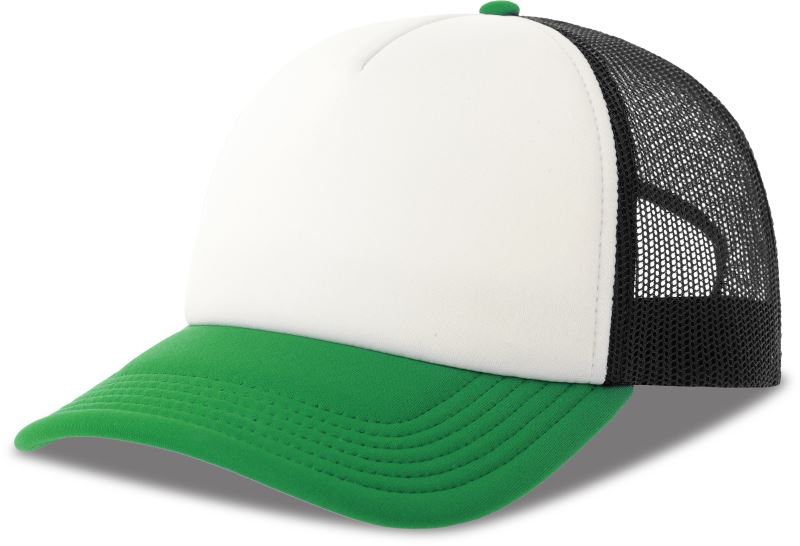 Levně 5 panelová Trucker kšiltovka - white/black/green