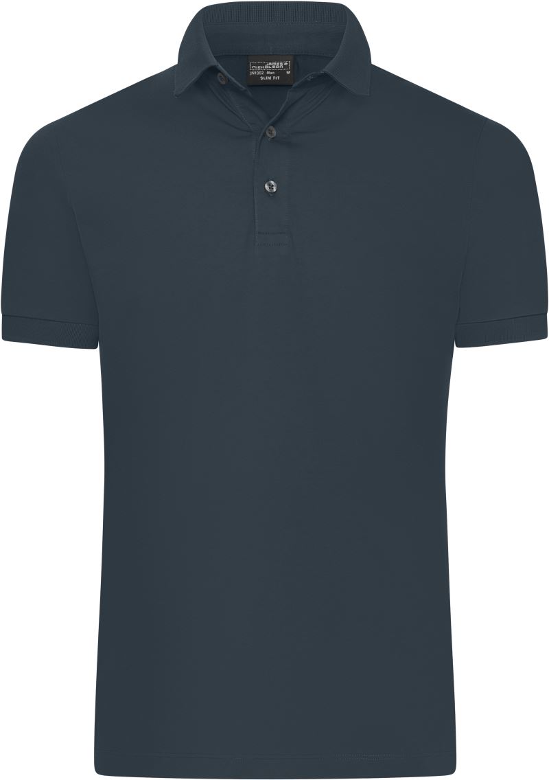 Levně Pánské Slim Fit žerzejové polo - graphite