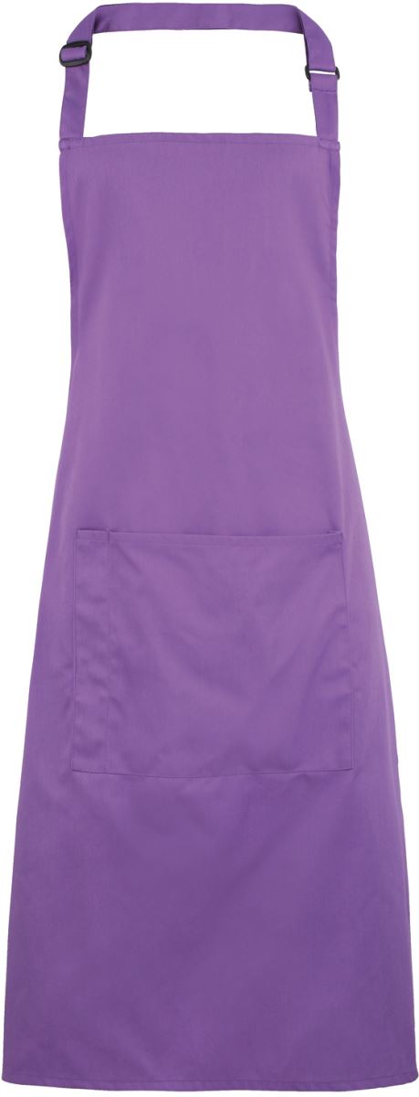 Levně Zástěra s laclem a kapsou na břiše "Colours" - rich violet
