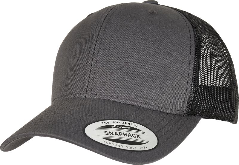 Levně 6 panelová vintage kšiltovka "Trucker" - charcoal/black