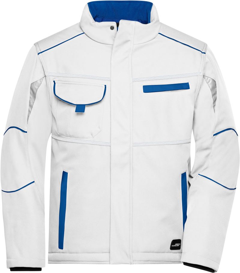 Levně Pracovní zimní softshellová bunda - Color - white/royal