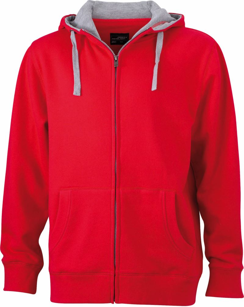 Levně Pánská mikina s kapucí "Lifestyle" - red/grey heather