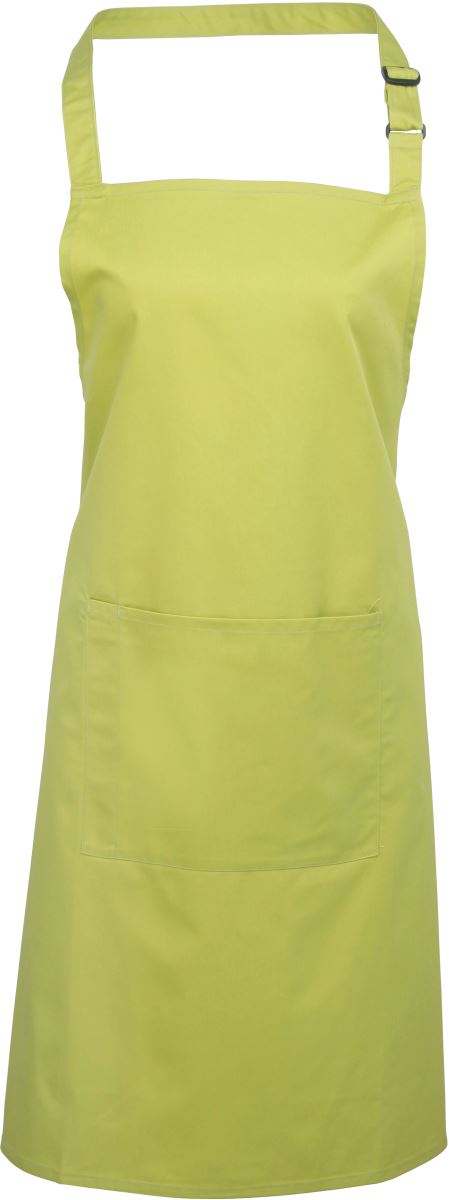 Levně Zástěra s laclem a kapsou na břiše "Colours" - lime