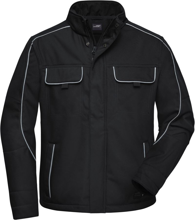 Levně Pracovní softshellová bunda - Solid - black