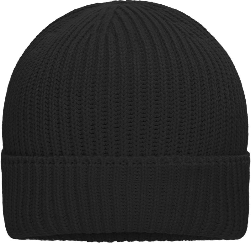 Pletená čepice z bio bavlny - black