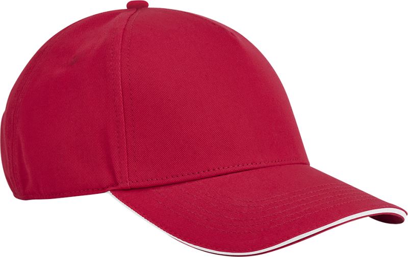 Levně 5 panelová kšiltovka sandwich EarthAware® - classic red/white