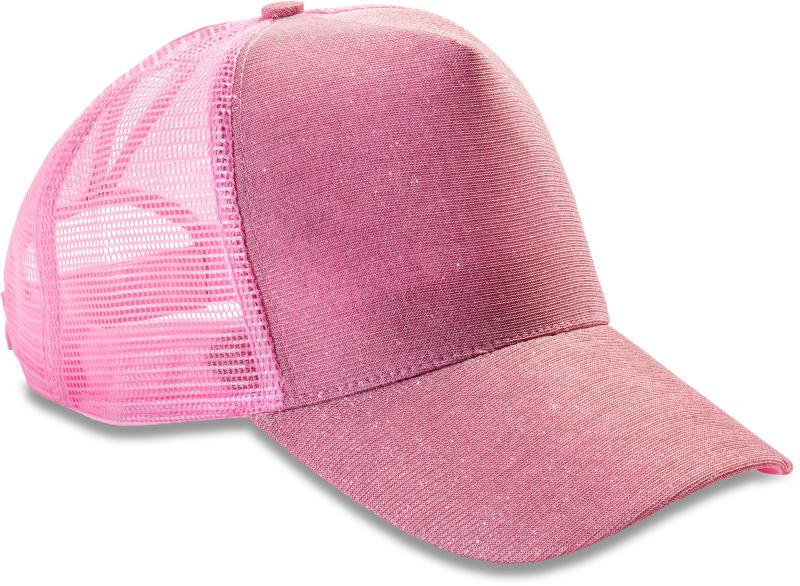 Levně 5 panelová třpytivá kšiltovka "New York" - pink