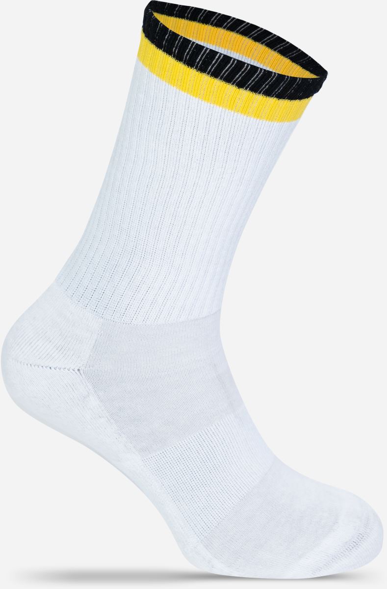 Levně Tenisové ponožky "Two Tone" - white/black/yellow