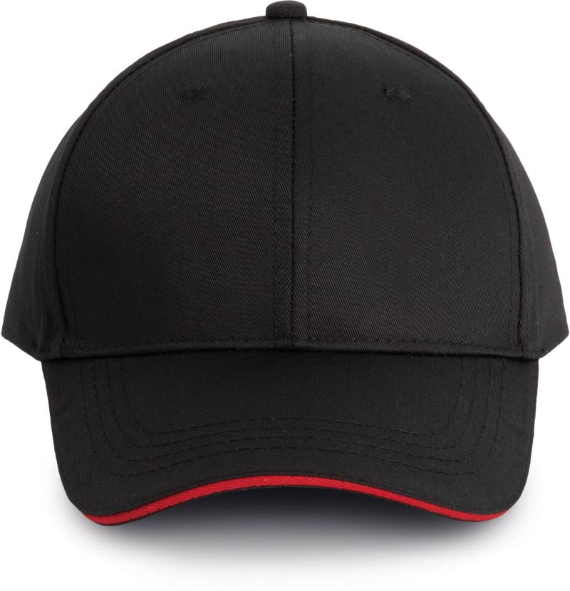 Levně 6 panelová kšiltovka - black/red
