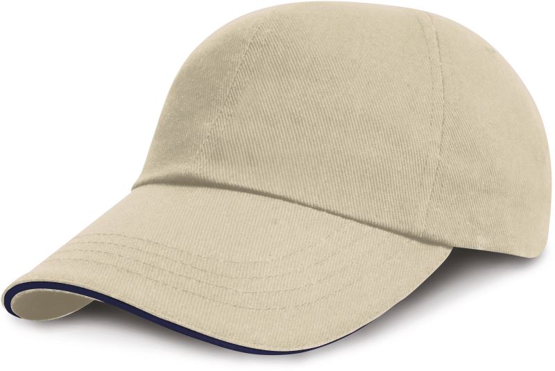 Levně 6 panelová nízkoprofilová sandwich kšiltovka - natural/navy