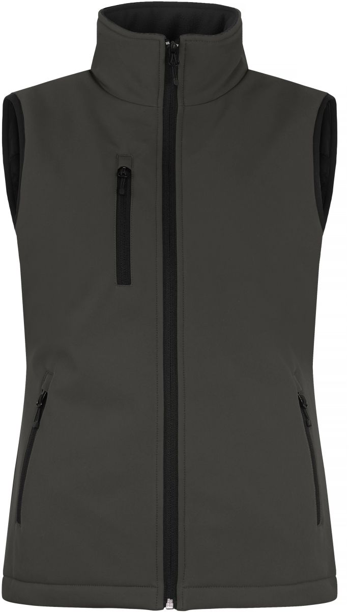 Levně Dámská zateplená softshellová vesta - dark grey