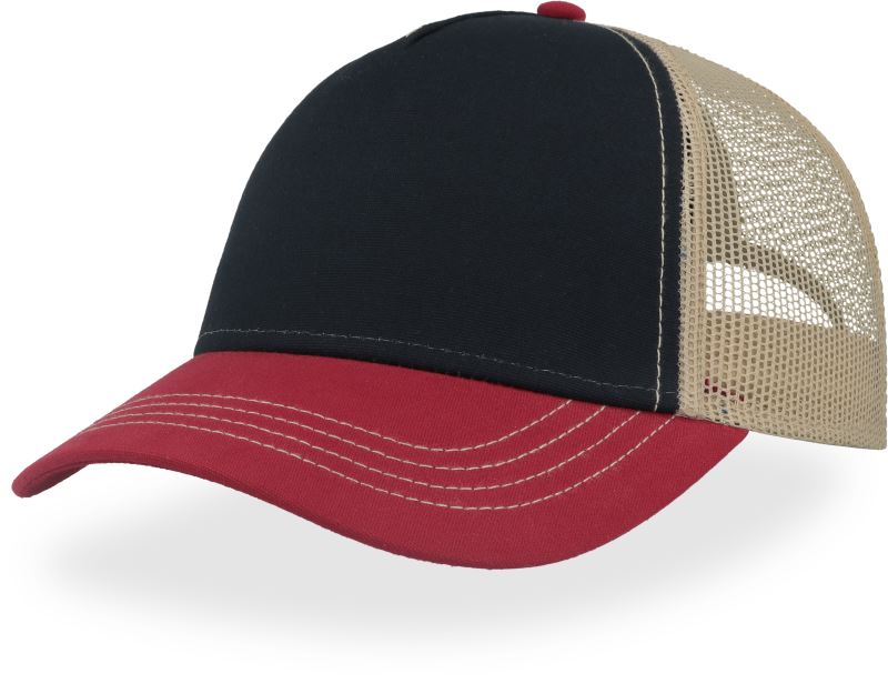 Levně 5 panelová Trucker kšiltovka - navy/burgundy/khaki