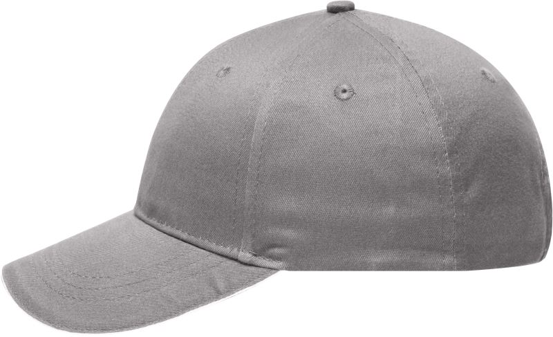 Levně 6 panelová sandwich kšiltovka - light grey/white
