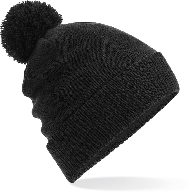 Levně Vodoodpudivá pletená čepice s bambulí - black