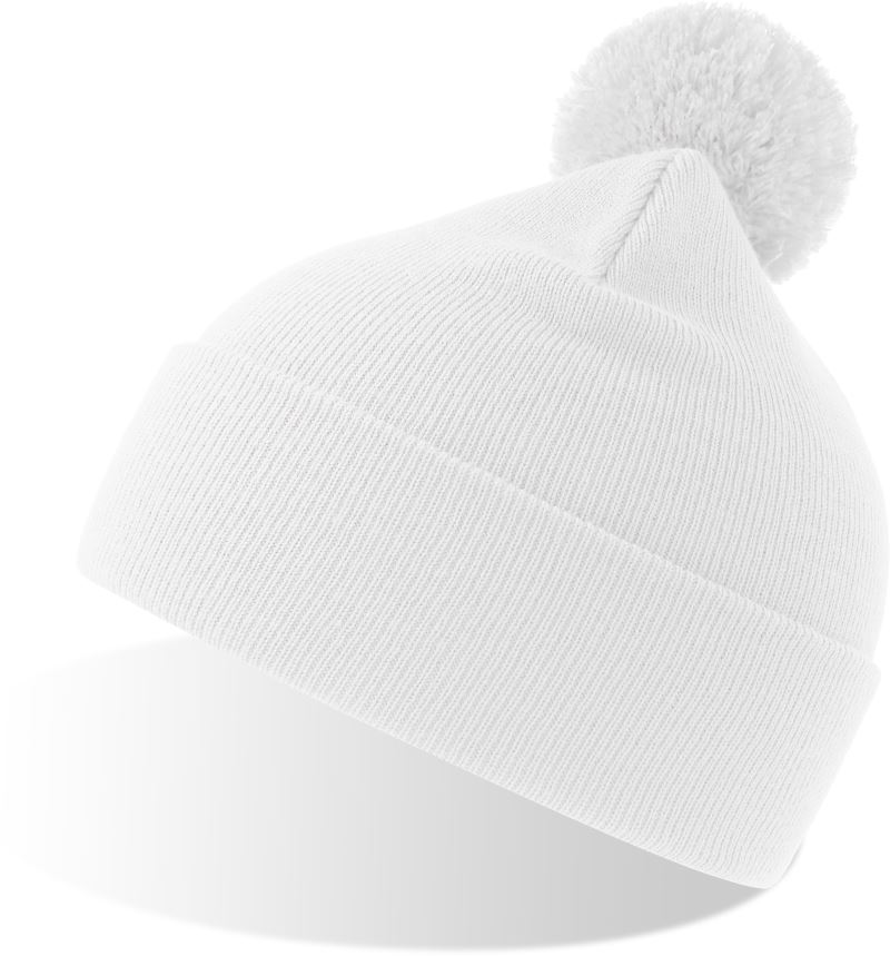 Levně Pletená čepice s bambulí - white
