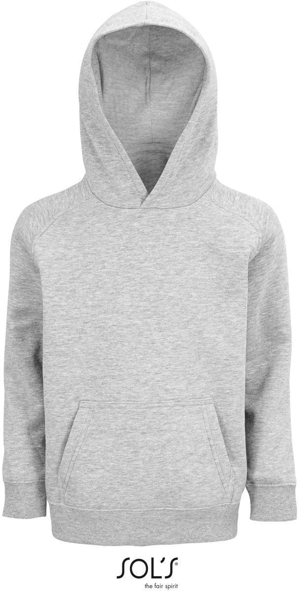 Levně Dětská raglánová mikina s kapucí z bio bavlny - grey melange