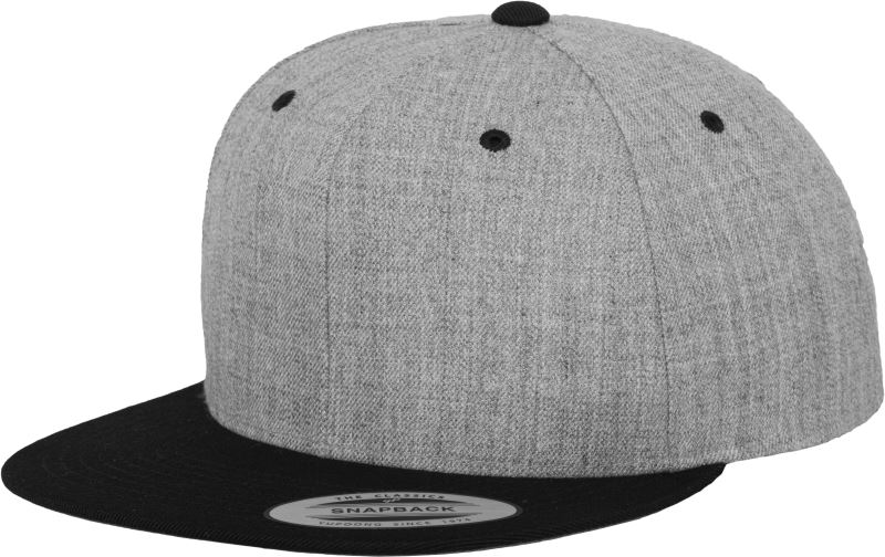 Levně 6 panelová Snapback kšiltovka - heather grey/black