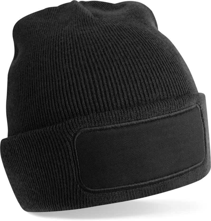 Pletená čepice s nášivkou "Recycled Original" - black