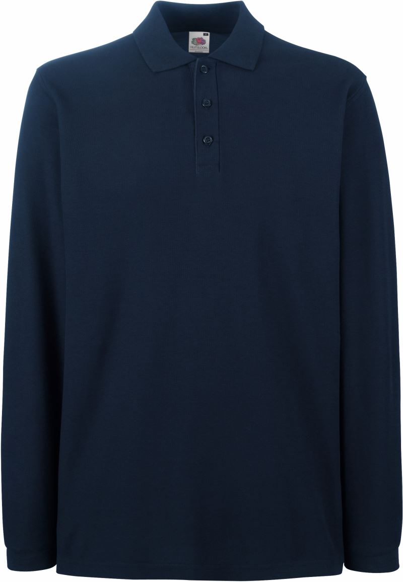 Levně Piqué polo s dlouhým rukávem - deep navy