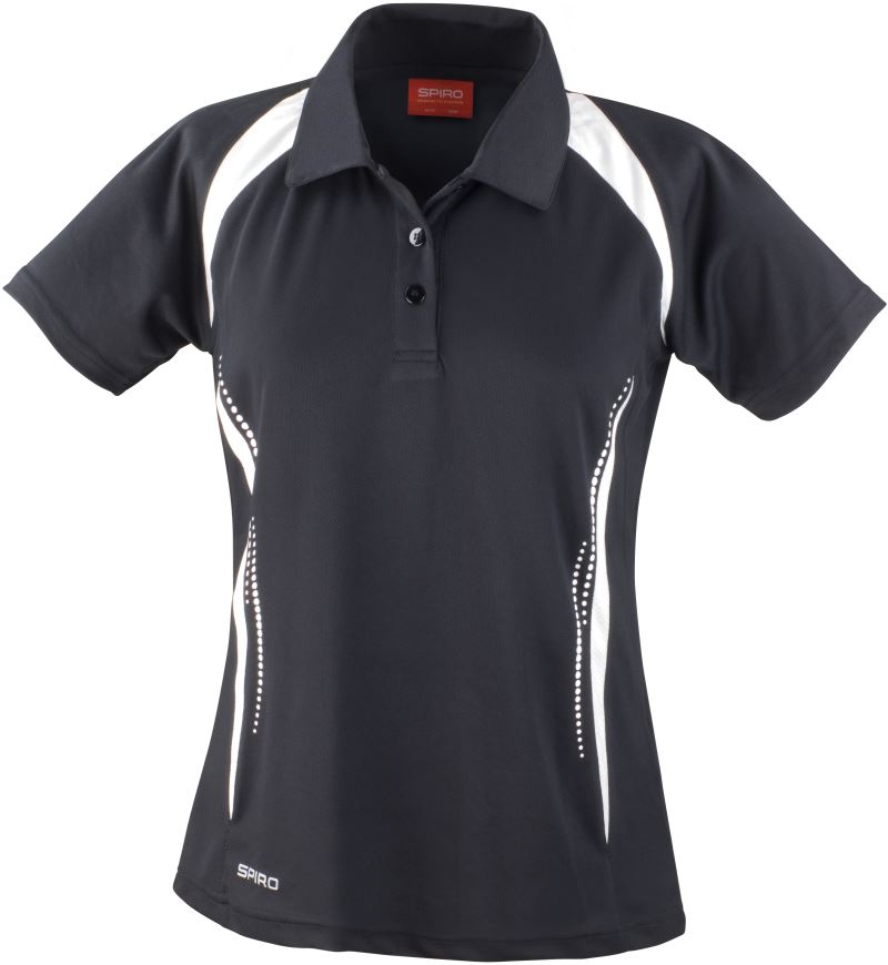 Levně Dámské týmové piqué polo - black/white