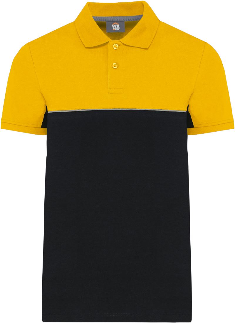 Levně Pracovní piqué polo - black/yellow
