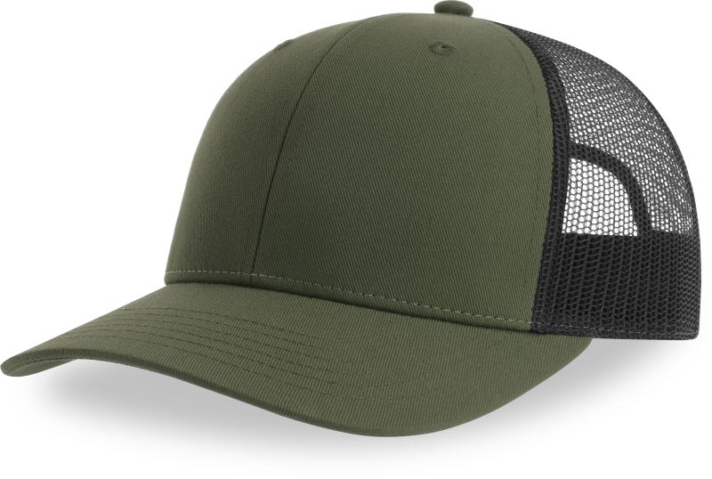 6 panelová Trucker kšiltovka - olive/black
