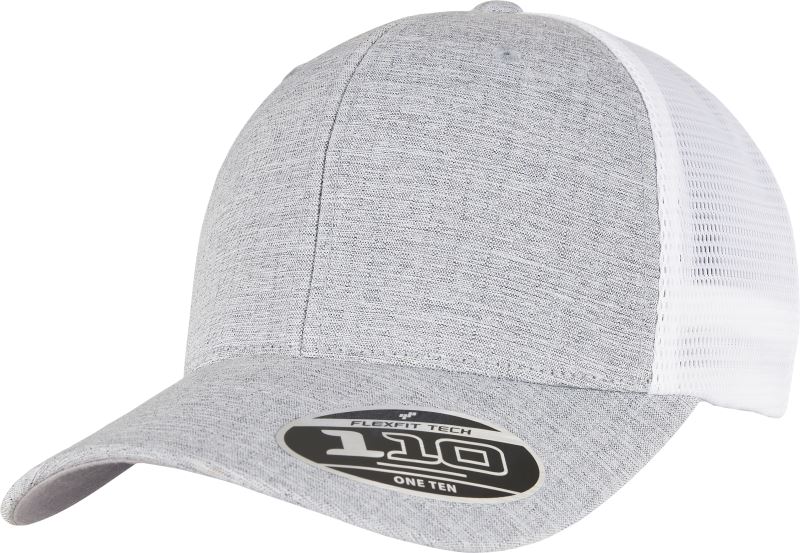 Levně 6 panelová síťovaná kšiltovka - silver melange/white