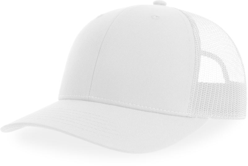6 panelová Trucker kšiltovka - white/white