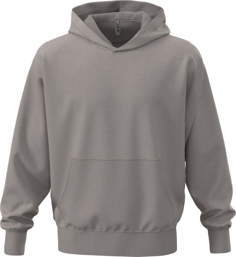 Levně Těžká oversize unisex mikina s kapucí - shitake