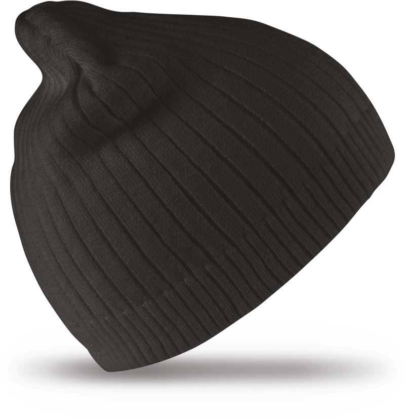 Levně Pletená žebrovaná čepice - black