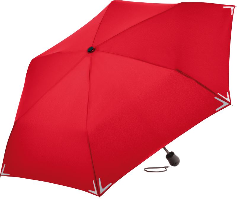 Levně Mini skládací deštník LED „Safebrella®“ - red