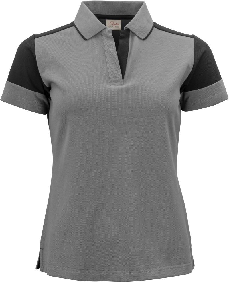 Levně Dámské piqué polo z těžké bavlny - anthracite/black