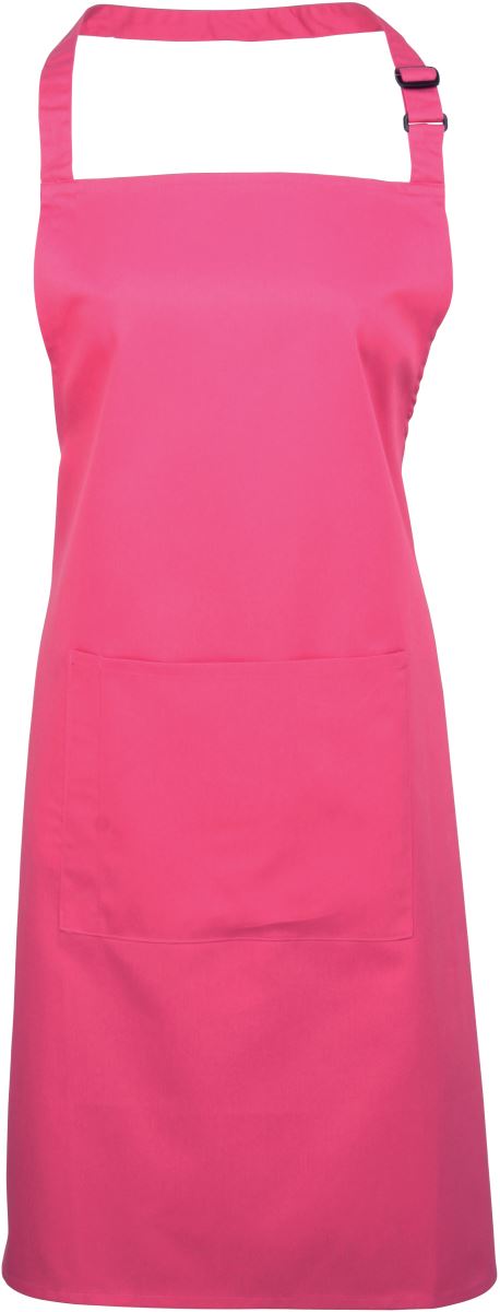 Levně Zástěra s laclem a kapsou na břiše "Colours" - hot pink