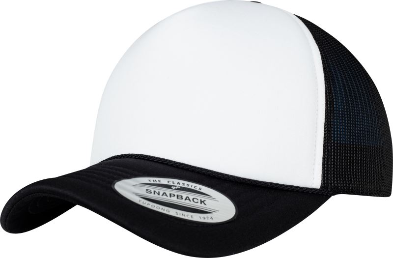 5 panelová Trucker kšiltovka - black/white/black