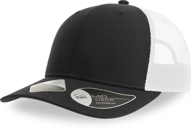 Levně 6 panelová Trucker kšiltovka - black/white