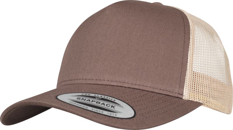 Levně 5 panelová Retro Trucker kšiltovka - brown/khaki