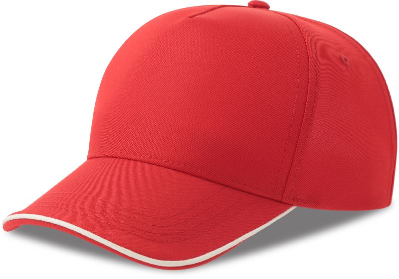5 panelová sandwich kšiltovka - red/white