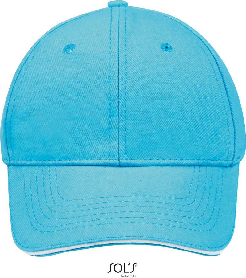 Levně 6 panelová baseballová kšiltovka - turquoise/white