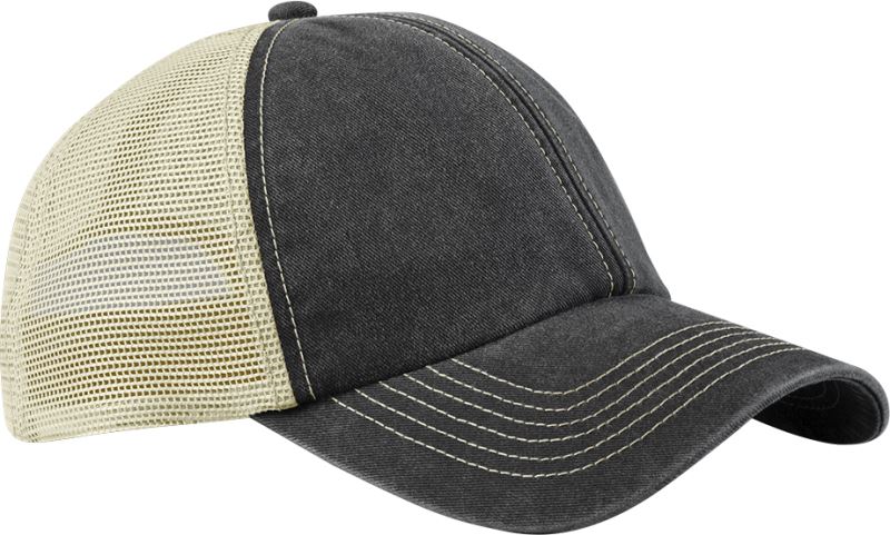Levně 6 panelová kšiltovka Vintage Trucker - vintage black/stone