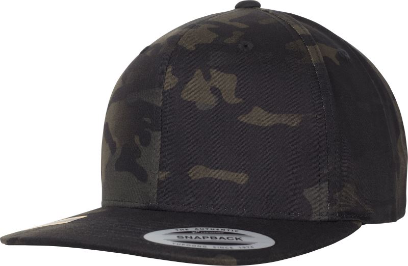 Levně 6 panelová Snapback kšiltovka - multicam black
